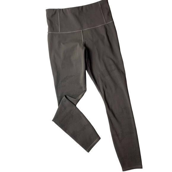 Athleta Persistence Leggings Laser Cut 7/8 Tight Arbor Olive Powerlift 487669 XS - Picture 1 of 15